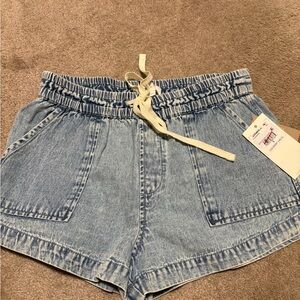 O'Neill Light Blue Denim Drawstring Pocket Shorts